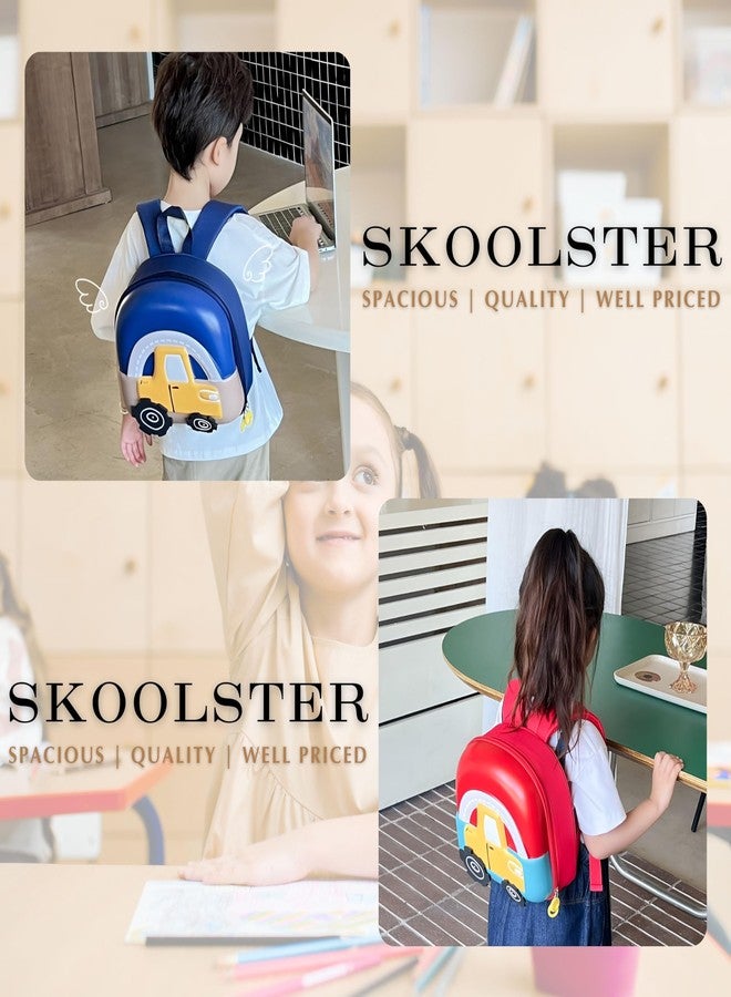Skoolster حقيبة ظهر كرتونية ثلاثية الأبعاد للأطفال من سكولستر، حقيبة مدرسية خفيفة الوزن ومقاومة للماء للأطفال الصغار ومرحلة ما قبل المدرسة من الأولاد والبنات، تصميم سيارة لطيف مع أحزمة قابلة للتعديل (برتقالي) - Image 4